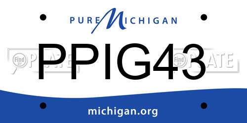 PPIG43 Michigan License Plate