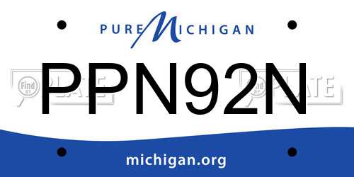 PPN92N Michigan License Plate
