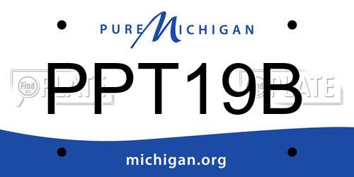PPT19B Michigan License Plate
