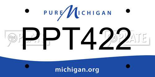 PPT422 Michigan License Plate