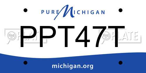 PPT47T Michigan License Plate