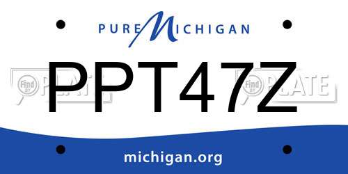 PPT47Z Michigan License Plate