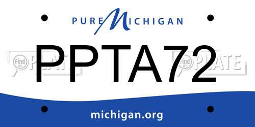 PPTA72 Michigan License Plate