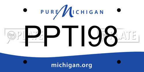 PPTI98 Michigan License Plate