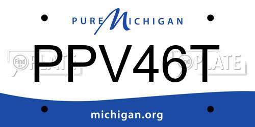 PPV46T Michigan License Plate