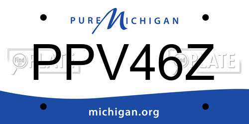 PPV46Z Michigan License Plate