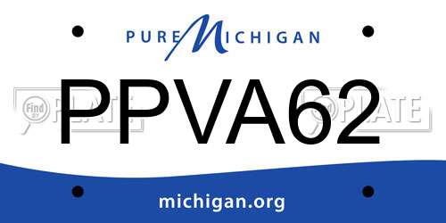 PPVA62 Michigan License Plate