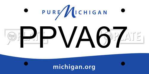 PPVA67 Michigan License Plate