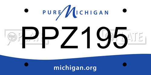 PPZ195 Michigan License Plate