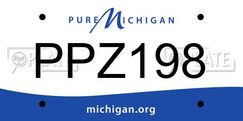 PPZ198 Michigan License Plate