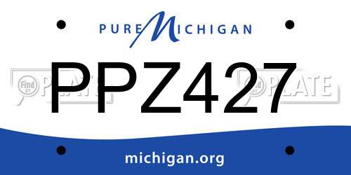 PPZ427 Michigan License Plate
