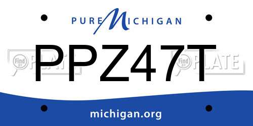 PPZ47T Michigan License Plate