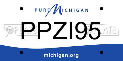 PPZI95 Michigan License Plate