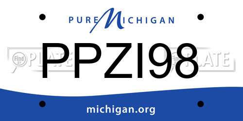 PPZI98 Michigan License Plate