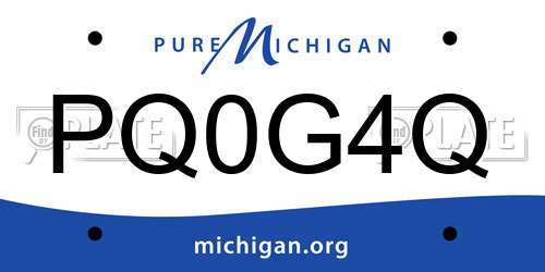 PQ0G4Q Michigan License Plate