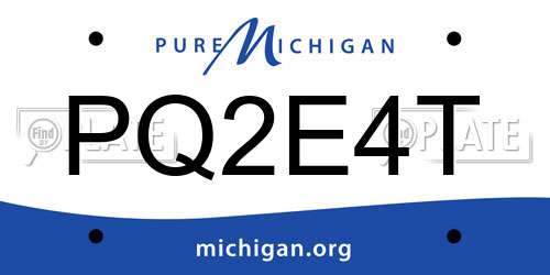 PQ2E4T Michigan License Plate
