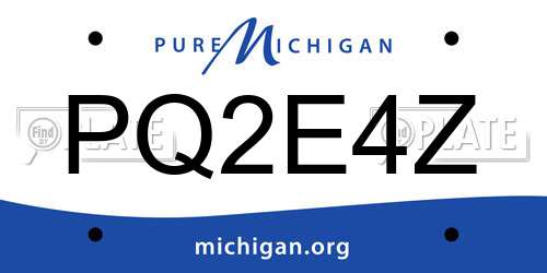 PQ2E4Z Michigan License Plate