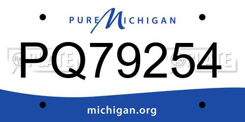 PQ79254 Michigan License Plate