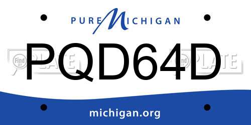 PQD64D Michigan License Plate
