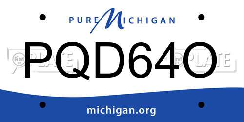 PQD64O Michigan License Plate