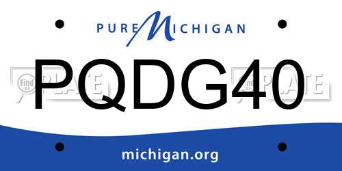 PQDG40 Michigan License Plate
