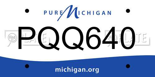 PQQ640 Michigan License Plate