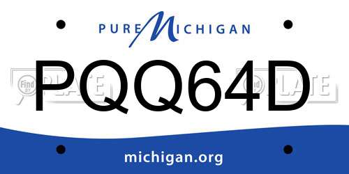 PQQ64D Michigan License Plate