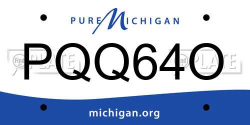 PQQ64O Michigan License Plate