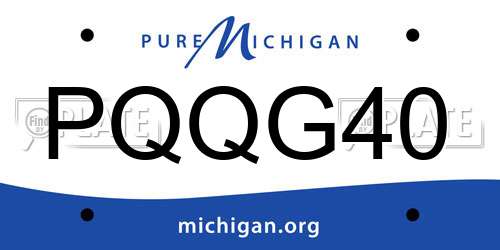 PQQG40 Michigan License Plate