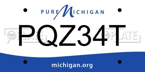 PQZ34T Michigan License Plate