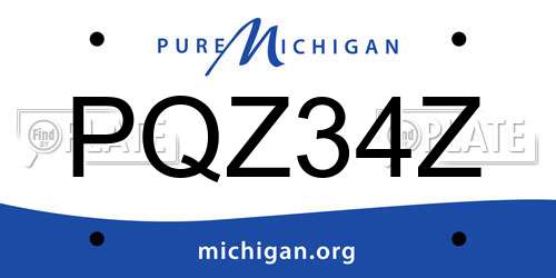 PQZ34Z Michigan License Plate