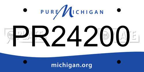 PR24200 Michigan License Plate