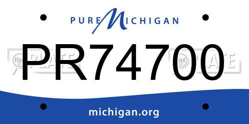 PR74700 Michigan License Plate