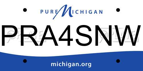 PRA4SNW Michigan License Plate