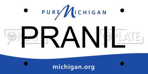 PRANIL Michigan License Plate