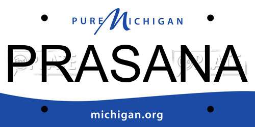 PRASANA Michigan License Plate
