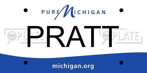 PRATT Michigan License Plate