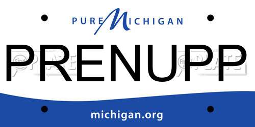 PRENUPP Michigan License Plate