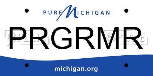 PRGRMR Michigan License Plate