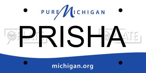 PRISHA Michigan License Plate