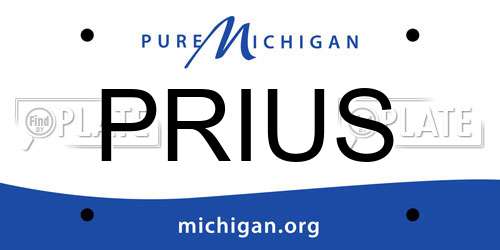 PRIUS Michigan License Plate