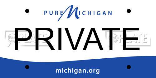 PRIVATE Michigan License Plate