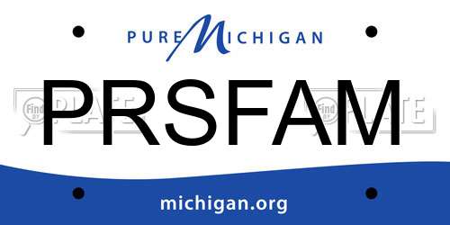 PRSFAM Michigan License Plate