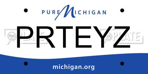 PRTEYZ Michigan License Plate