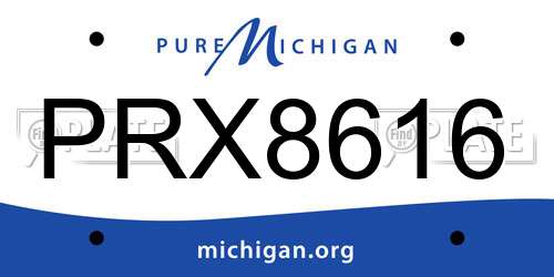 PRX8616 Michigan License Plate