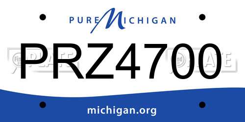 PRZ4700 Michigan License Plate