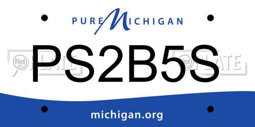 PS2B5S Michigan License Plate