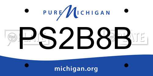 PS2B8B Michigan License Plate