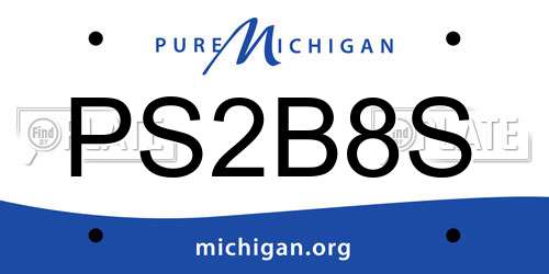 PS2B8S Michigan License Plate