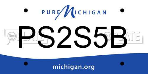 PS2S5B Michigan License Plate